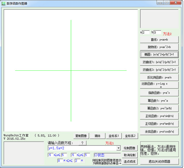 中学数学函数作图器 绿色版